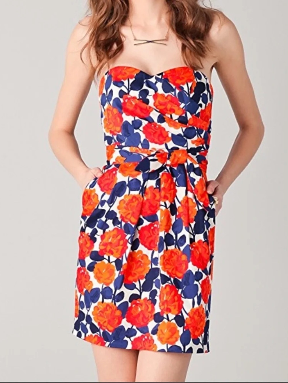 Shoshanna Sweetheart Bustier Floral Print Strapless Mini Cocktail Party Dress 4